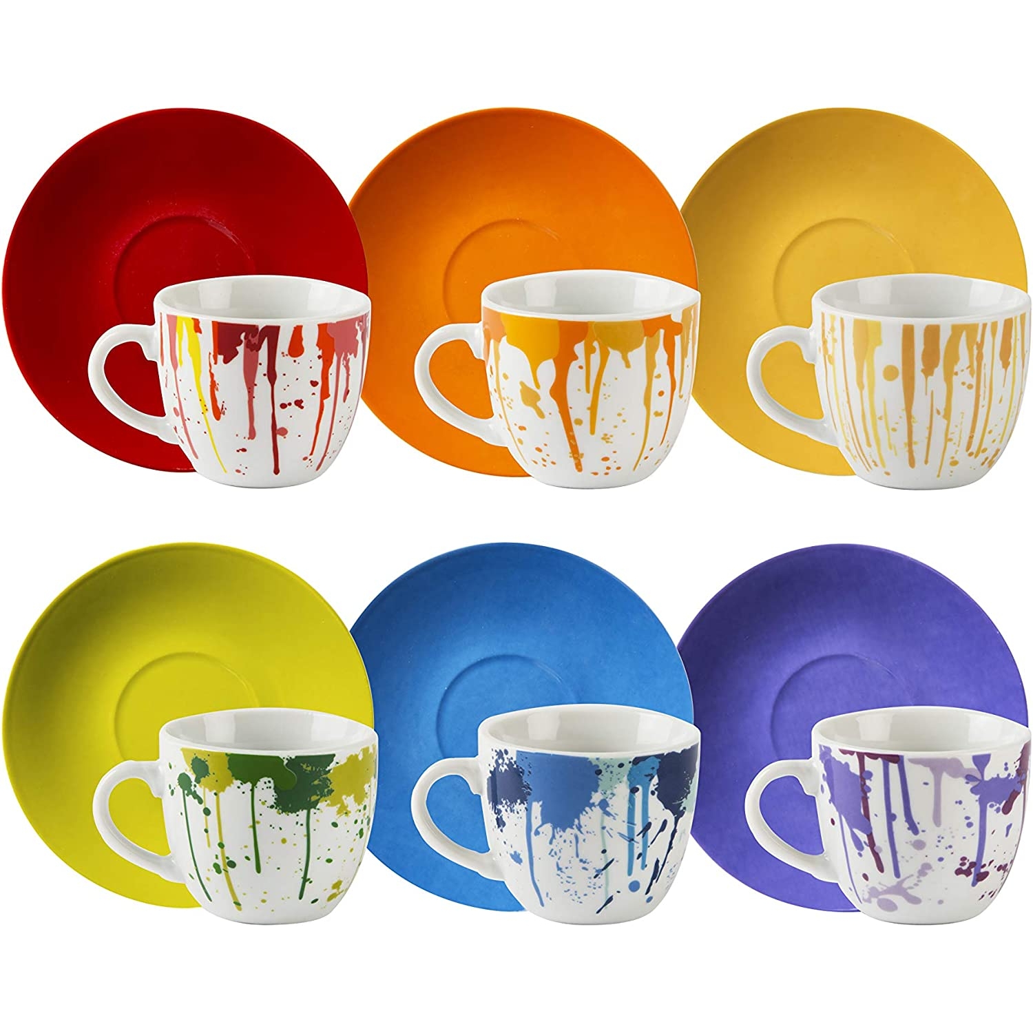 Excelsa Set 6 Tazzina Caffe' Dripping con piattino cod.64013